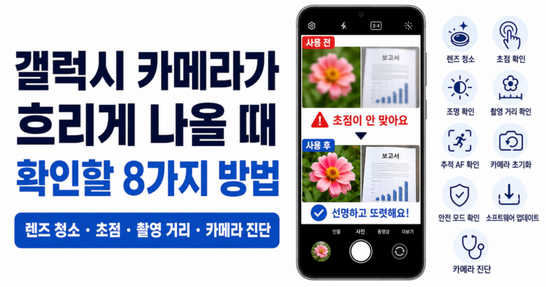 갤럭시 카메라 화면이 흐리게 나올 때 확인할 8가지