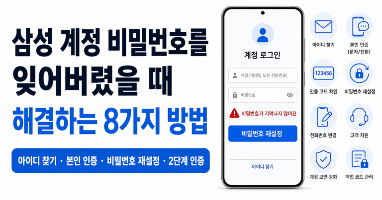 갤럭시 삼성 계정 비밀번호를 잊어버렸을 때 해결하는 8가지 방법