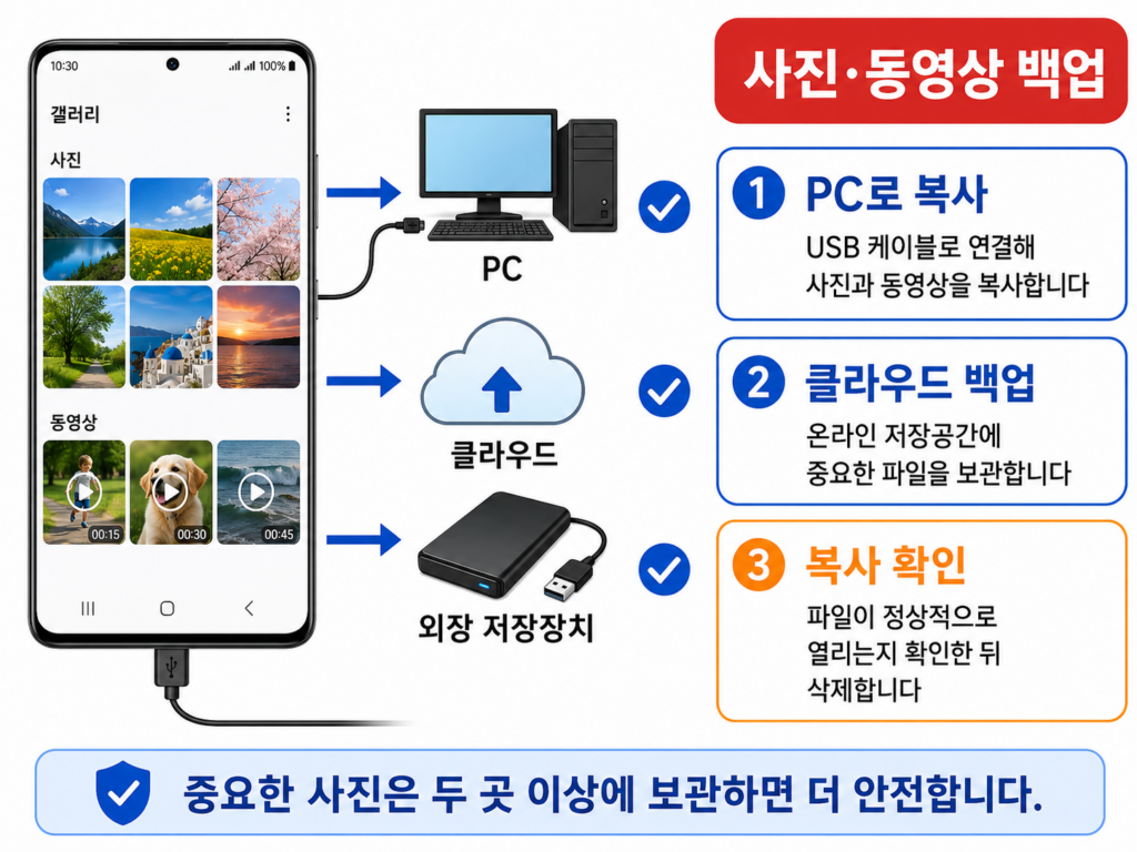 갤럭시 사진과 동영상을 PC와 클라우드에 백업하는 방법