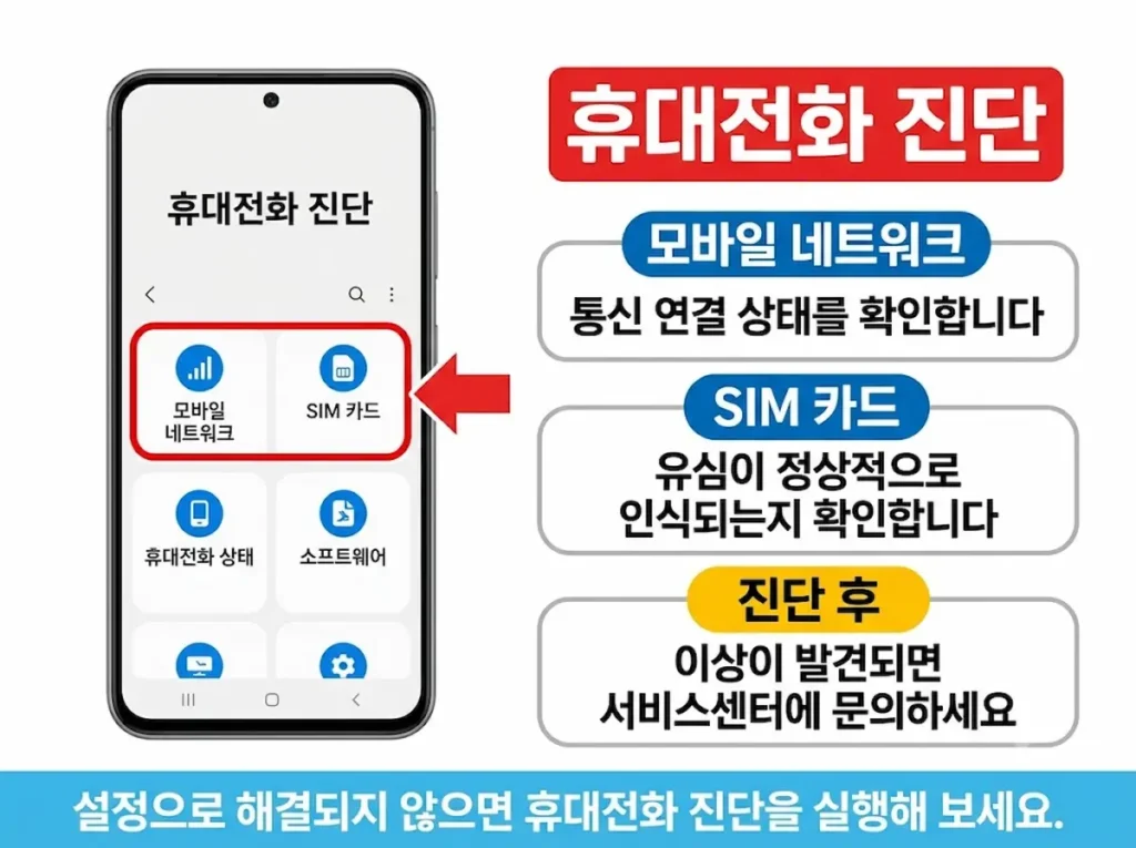 Samsung Members 휴대전화 진단 화면