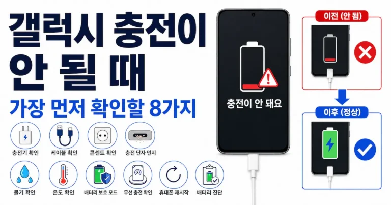 갤럭시 충전이 안 될 때 가장 먼저 확인할 8가지