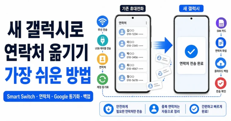 새 갤럭시로 연락처 옮기기 가장 쉬운 방법