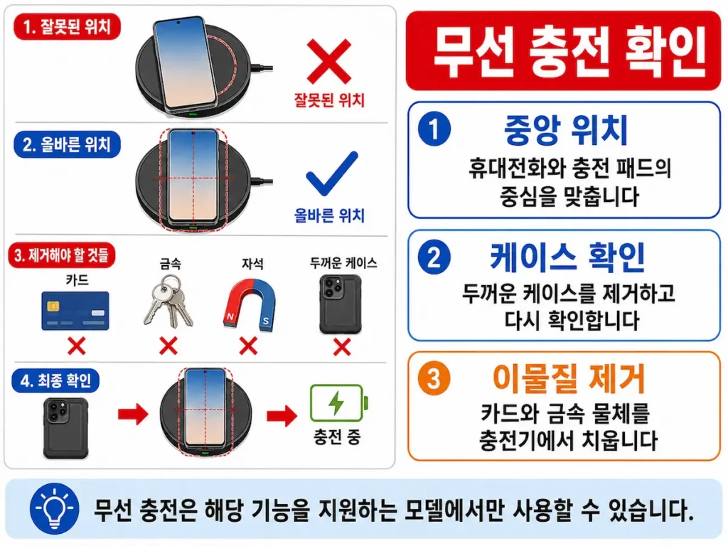 갤럭시 무선 충전 위치와 케이스를 확인하는 방법