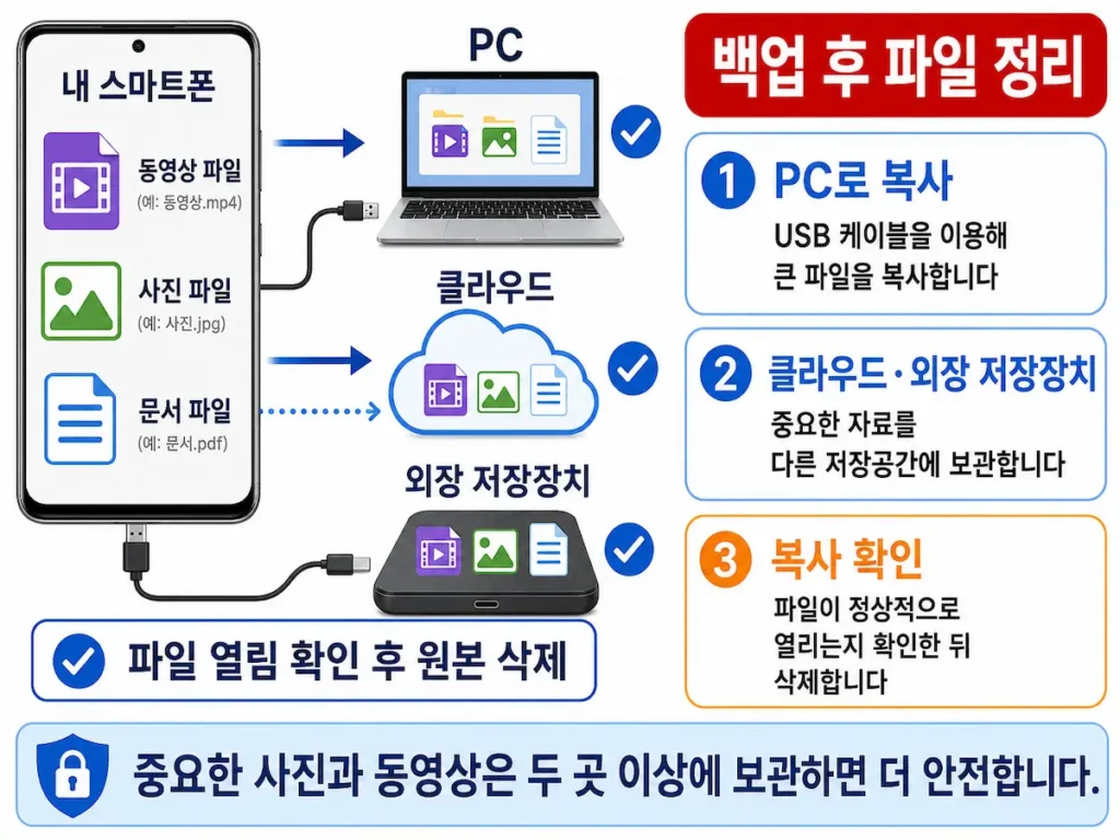 갤럭시의 큰 사진과 동영상을 PC와 클라우드에 백업하는 방법